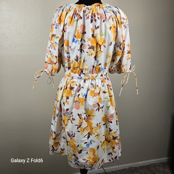 Abercrombie & Fitch Women’s XLT TALL Floral Puff Sleeve Midi Dress w/ Pockets - Picture 2 of 9